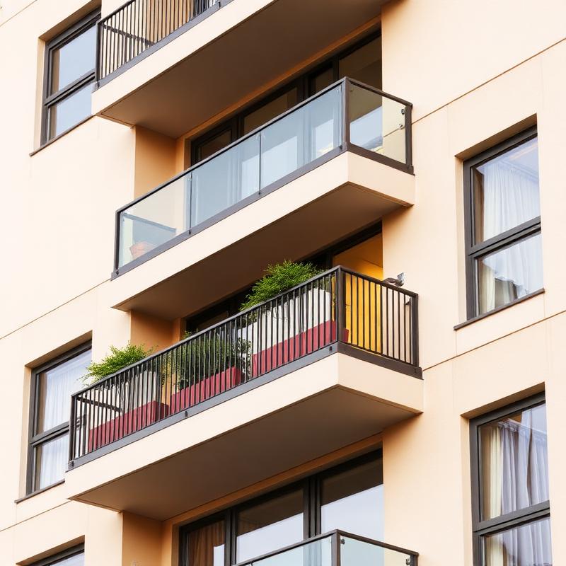 Balcony detail of a modern South London apartment block